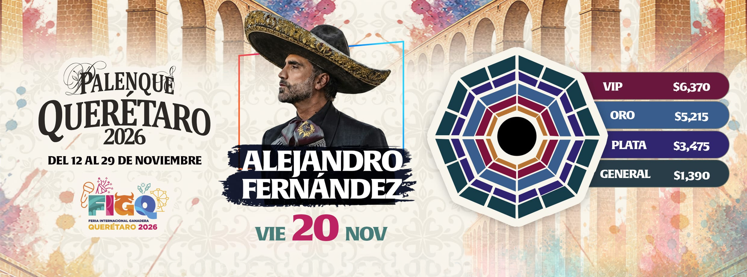 boletos Alejandro Fernandez Palenque Querétaro 2026