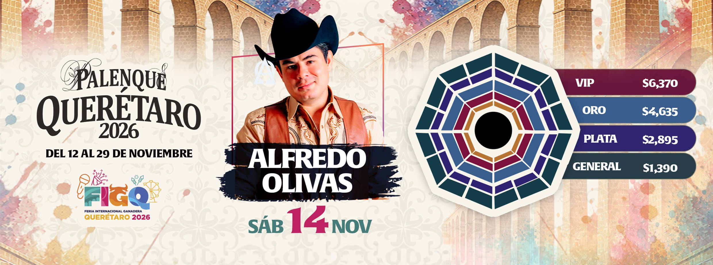 boletos Alfredo Olivas Palenque Querétaro 2026