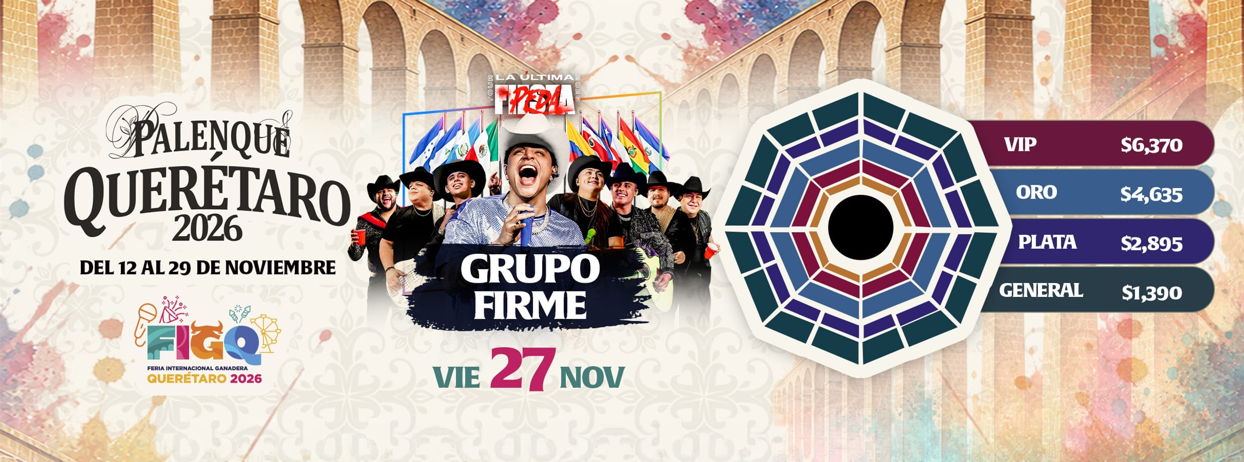 boletos Grupo Firme Palenque Querétaro 2026